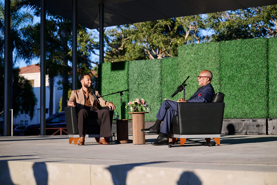 John Legend and Henry Louis Gates Jr. on Drollinger Family Stage