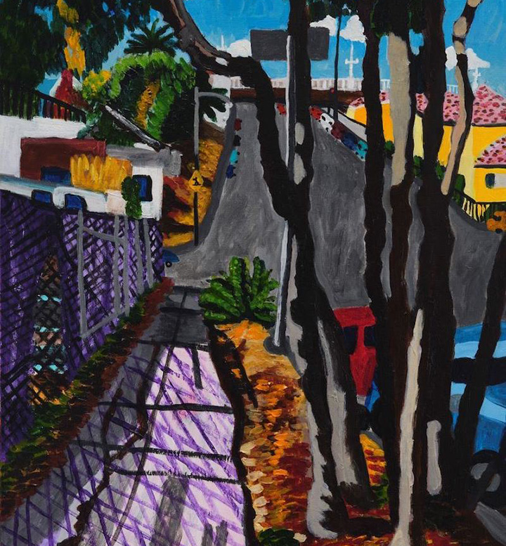 colorful painting - Trees on Lorena Street