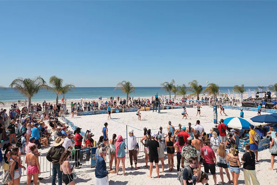 Crowd on an Alabama Beach for the Women's Beach Volleyball NCAA Final