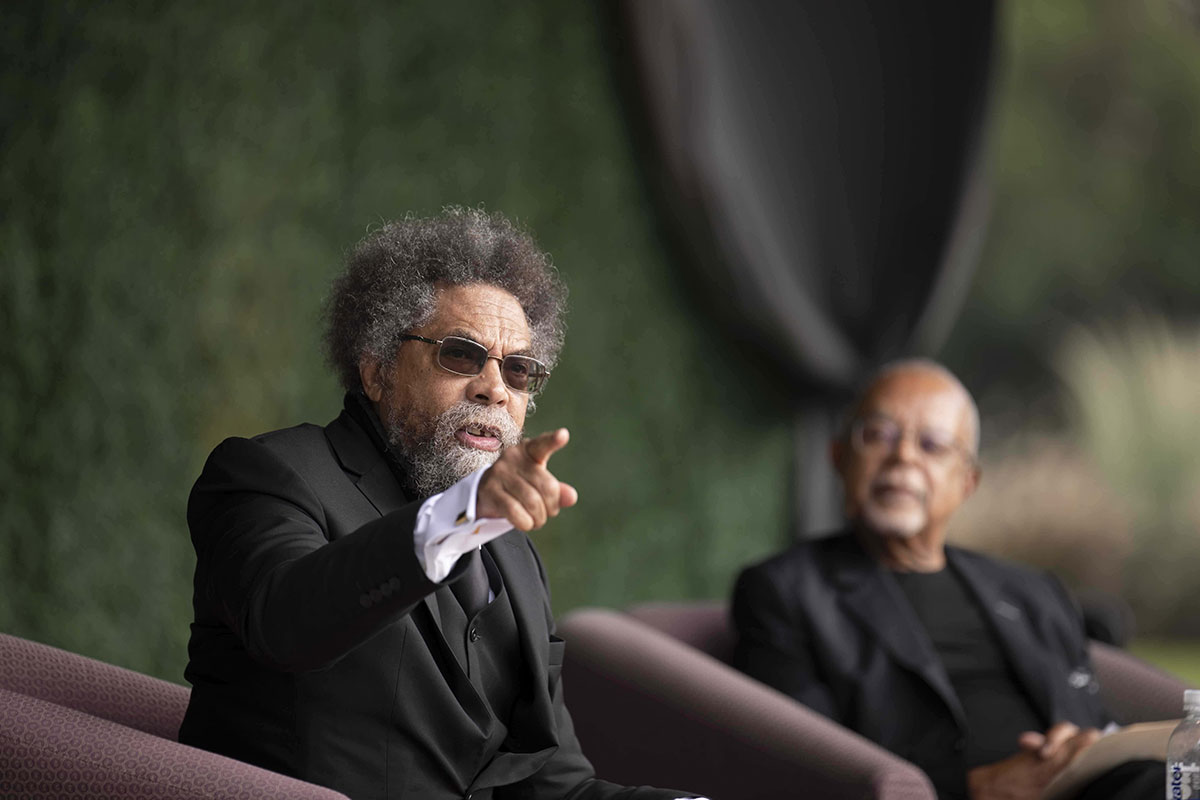 Cornell West and Henry Louis Gates Jr. in discussion at LMU