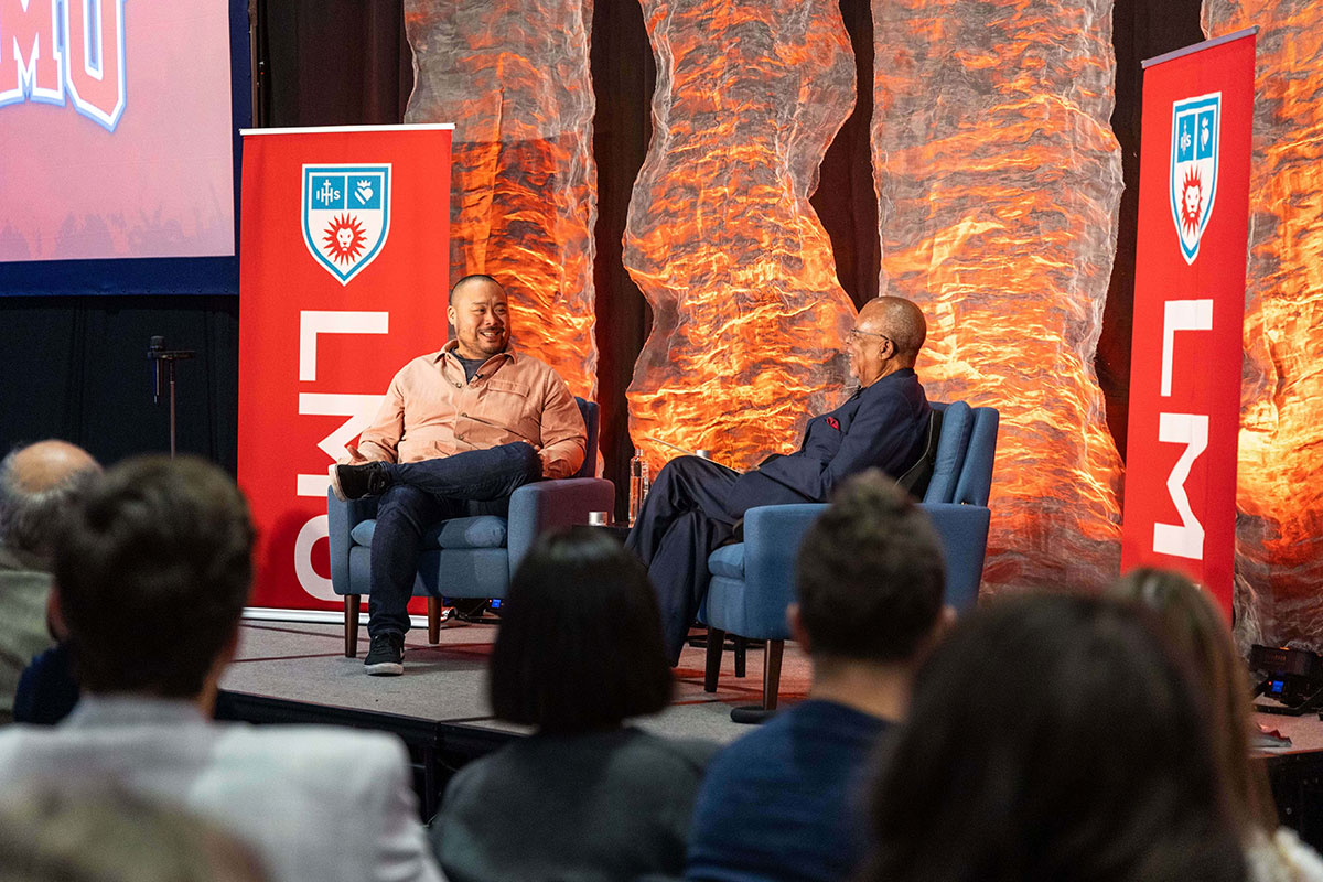 David Chang and Henry Louis Gates Jr. in discussion at LMU