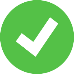 White checkmark on green background