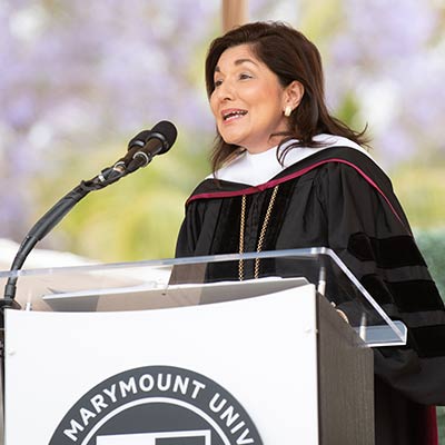 Maria Salinas addresses graduate class of 2019