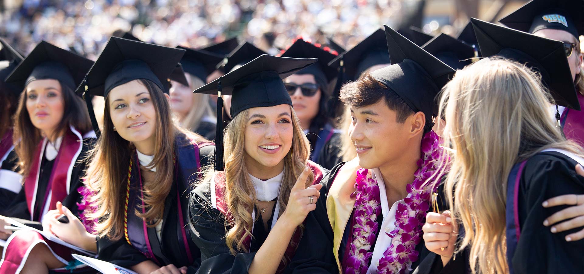 Undergraduate students seated during commencement