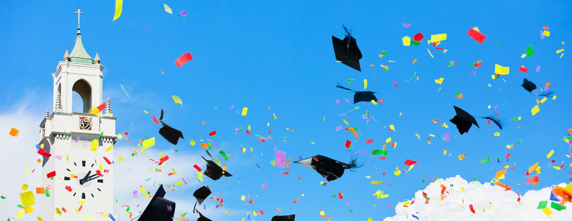 Caps in the air at LMU Commencement